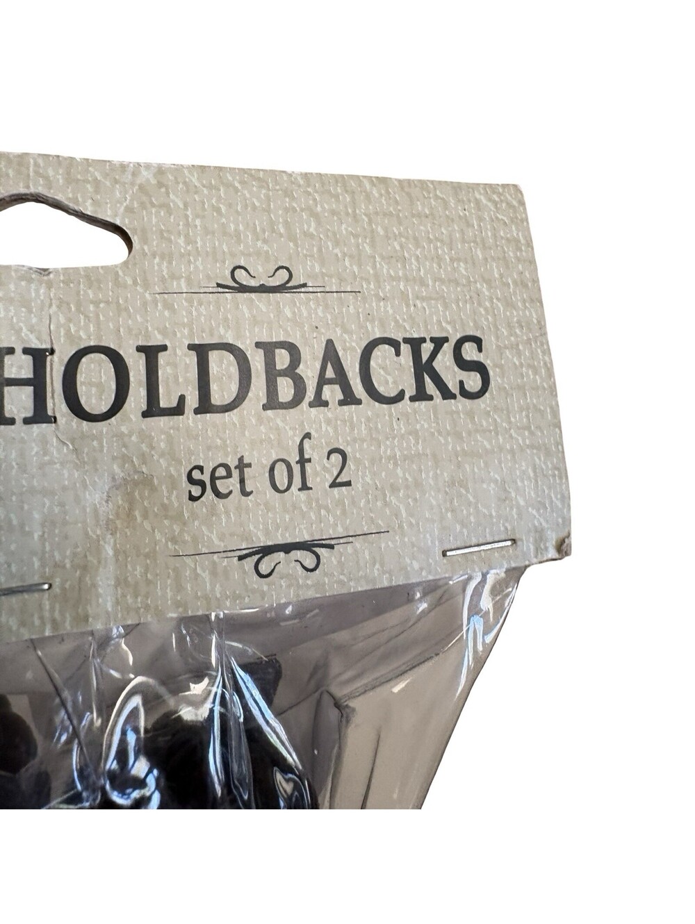 North Branch Set of Two Black Decorative Curtain Holdbacks NWT - Picture 5 of 9